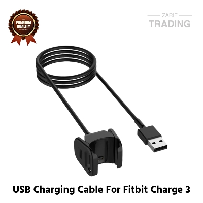 Picture of Fitbit Charge 3 High Quality USB Charger Cable USB Charging Cable Dock Bracelet Charger For Fitbit Charge 3 Smart Watch (Black)