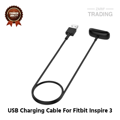 Picture of Fitbit Inspire 3 Charging Cable High Quality USB Charger Cable USB Charging Cable Dock Bracelet Charger For Fitbit Inspire 3 Smart Watch (Black)