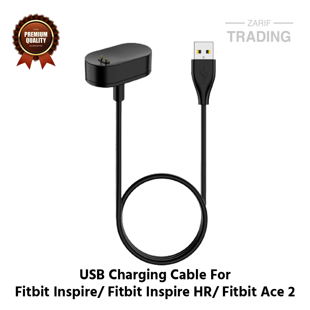Picture of Fitbit Inspire Fitbit Inspire HR Fitbit Ace 2 Cable High Quality USB Charger Cable USB Charging Cable Dock Bracelet Charger For Fitbit Inspire Fitbit Inspire HR Fitbit Ace 2 Smart Watch (Black)