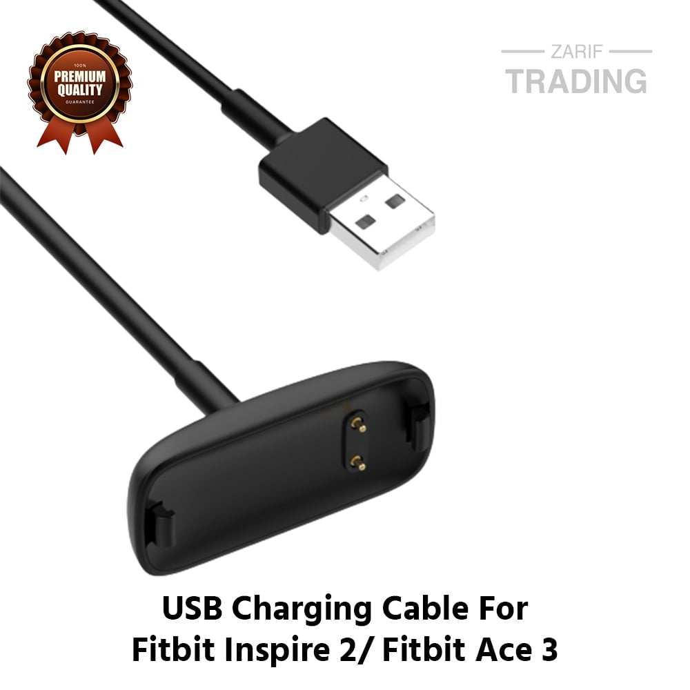Picture of Fitbit Inspire 2 Fitbit Ace 3 Charging Cable High Quality USB Charger Cable USB Charging Cable Dock Bracelet Charger For Fitbit Inspire 2 Fitbit Ace 3 Smart Watch (Black)