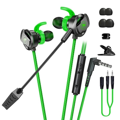Picture of PLEXTONE RX3 Pro gaming earphones in ear phone 3.5mm Type-C with microphone, esports PUBG, wired earplugs for sound recognitio -Green