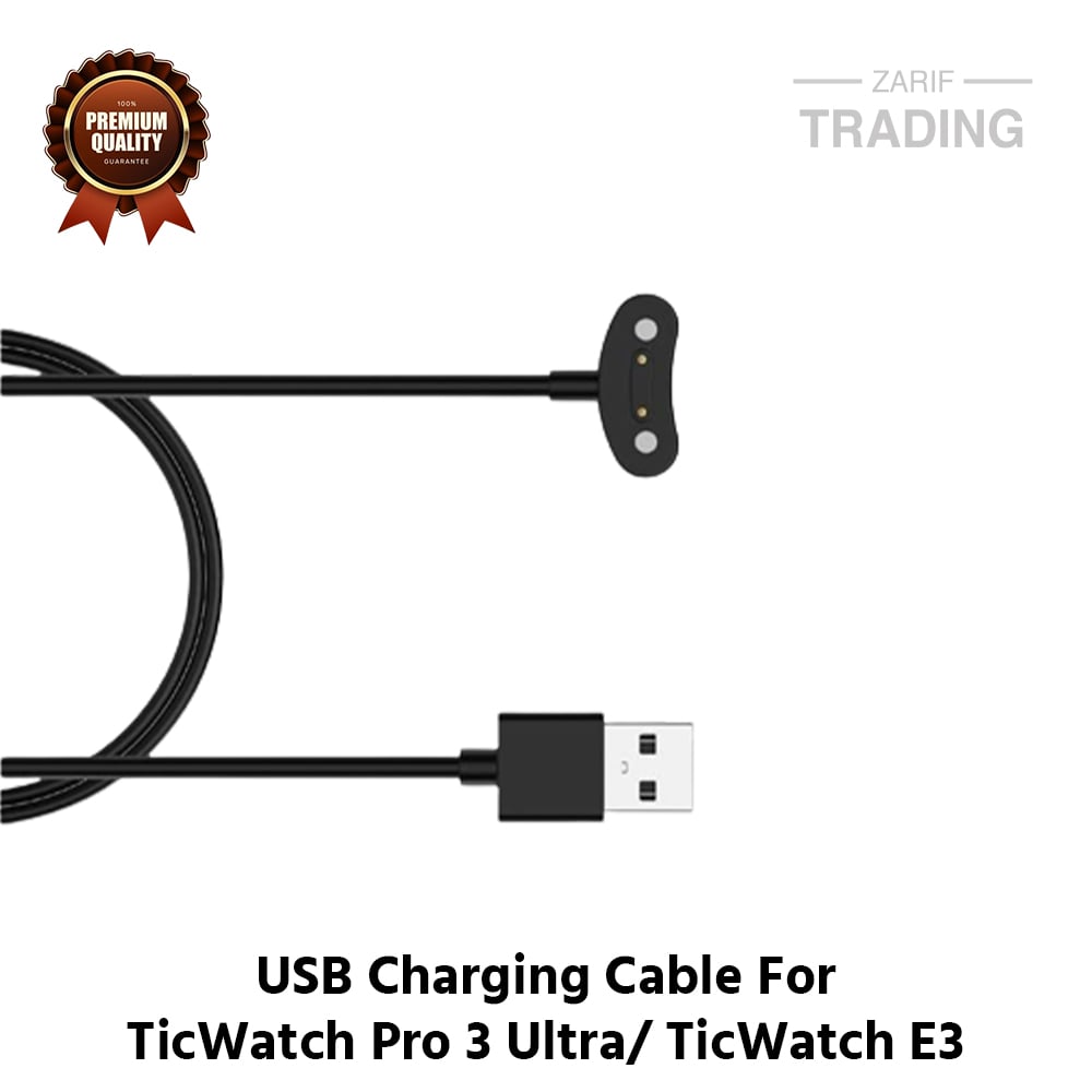 Picture of TicWatch Pro 3 Ultra TicWatch E3 Magnetic Charging Cable High Quality USB Wireless Charging Dock Bracelet Charger For TicWatch Pro 3 Ultra TicWatch E3 Smart Watch (Black)