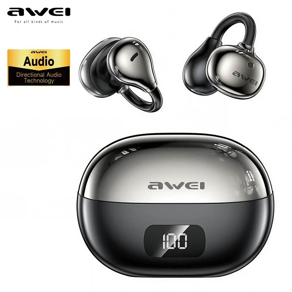 Picture of AWEI TZ50 Al Earclip Clip Bluetooth Earphone Black -Black