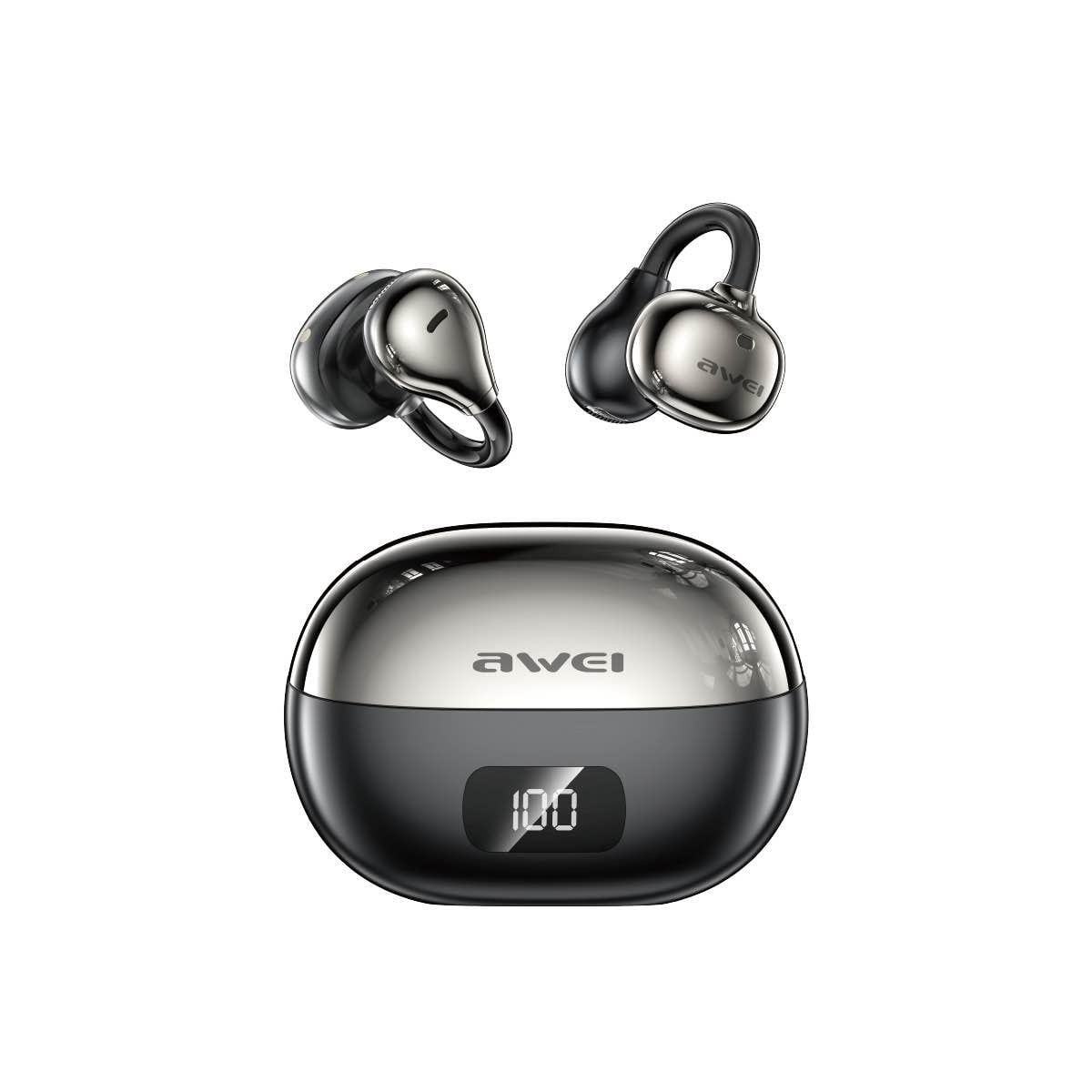 Picture of AWEI TZ50 Al Earclip Clip Bluetooth Earphone Black -Black