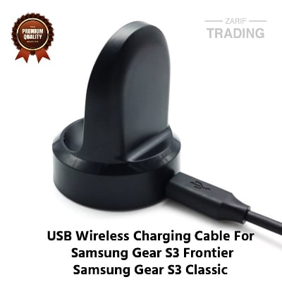 Picture of Samsung Gear S3 Frontier S3 Classic Wireless Charging Cable High Quality USB Wireless Charging Dock Bracelet Charger For Samsung Gear S3 Frontier S3 Classic Smart Watch (Black)