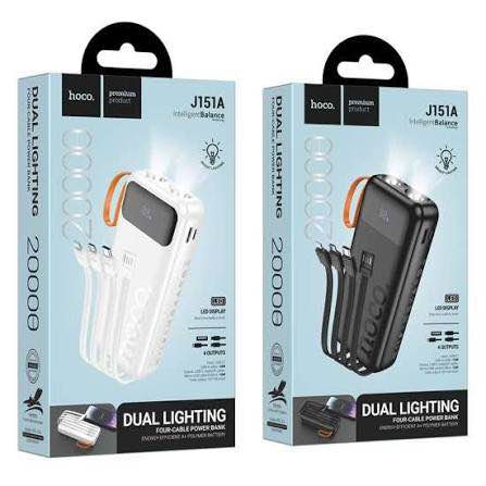 Picture of Hoco J151A Power Bank 20000 mAh Supercharge 22.5W J151 | 10000mAh Powerbank PD3.0 & QC3.0 Fast Charging -Black