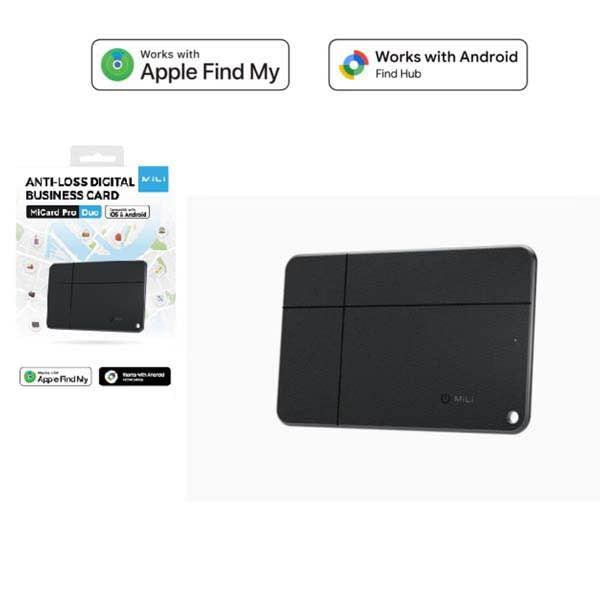 Picture of MiLi MiCard Duo Smart Wireless Rechargeable Card Bluetooth Item Finder (iOS or Android Compatible)tracker -Black