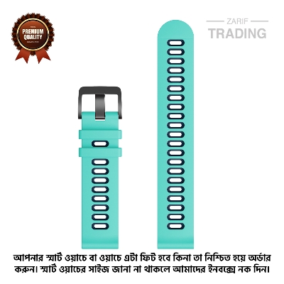 Picture of 22mm Smart Watch Silicone Premium Multi Color Strap universal interface Watch Belt for Unisex Suitable for Square Shape Watch (Teal & Blue,Not Specified)