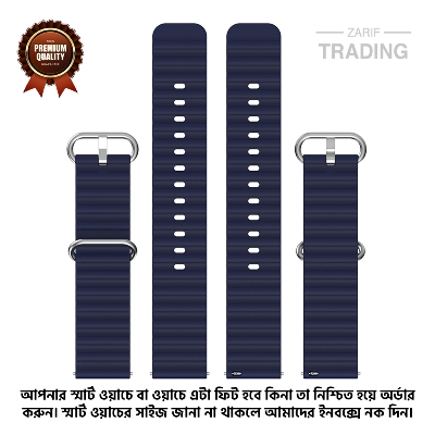 Picture of 22mm Smart Watch Silicone Premium Strap Ocean Style Watch Belt for Unisex Suitable for Square Shape Watch (Dark blue,Not Specified)