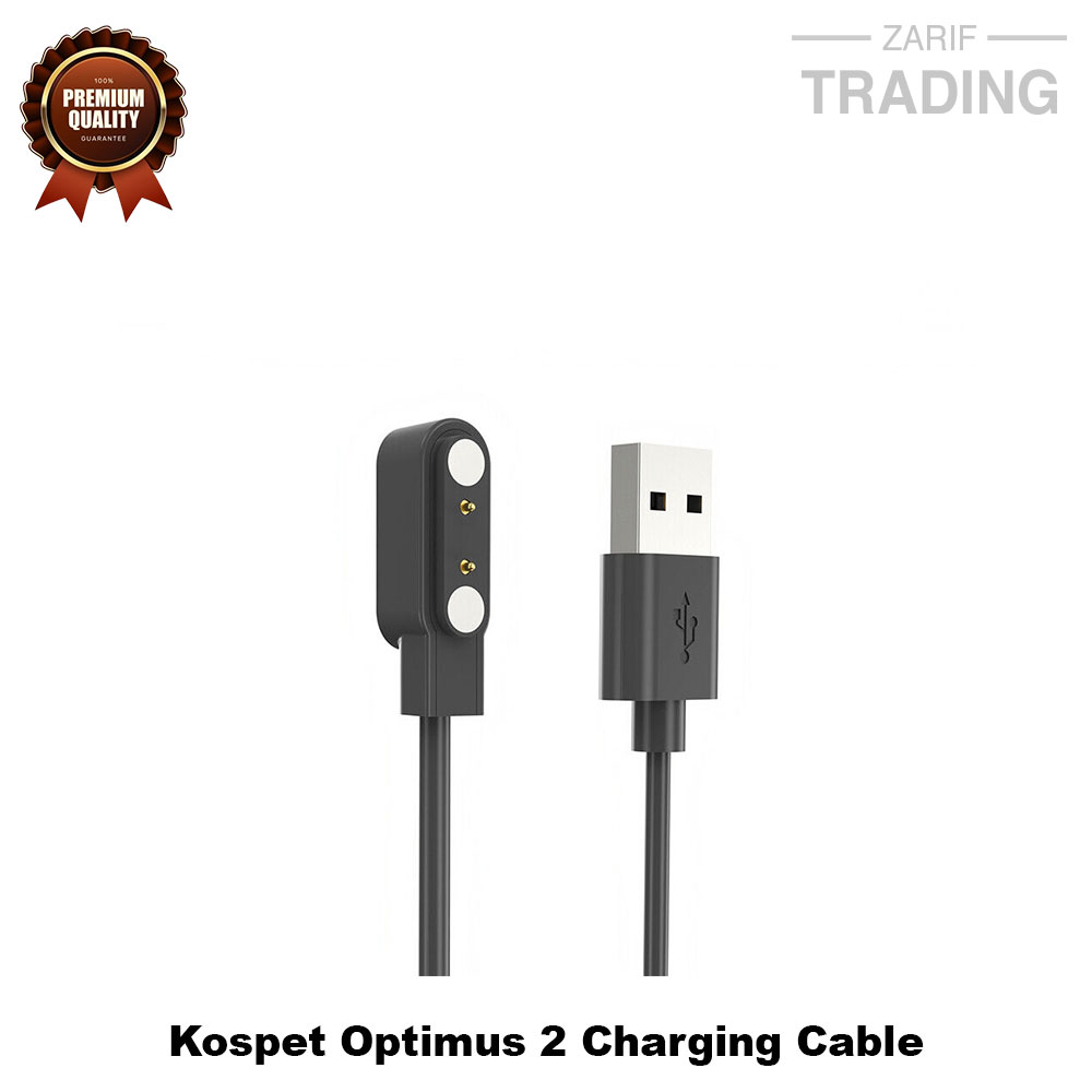 Picture of KOSPET Optimus 2 Sports Watch Magnetic Charger Safety Charging Cable 2 Pin High Quality USB Charger Cable USB Charging Cable Dock Bracelet Charger for KOSPET Optimus 2 Sports Watch (Black)