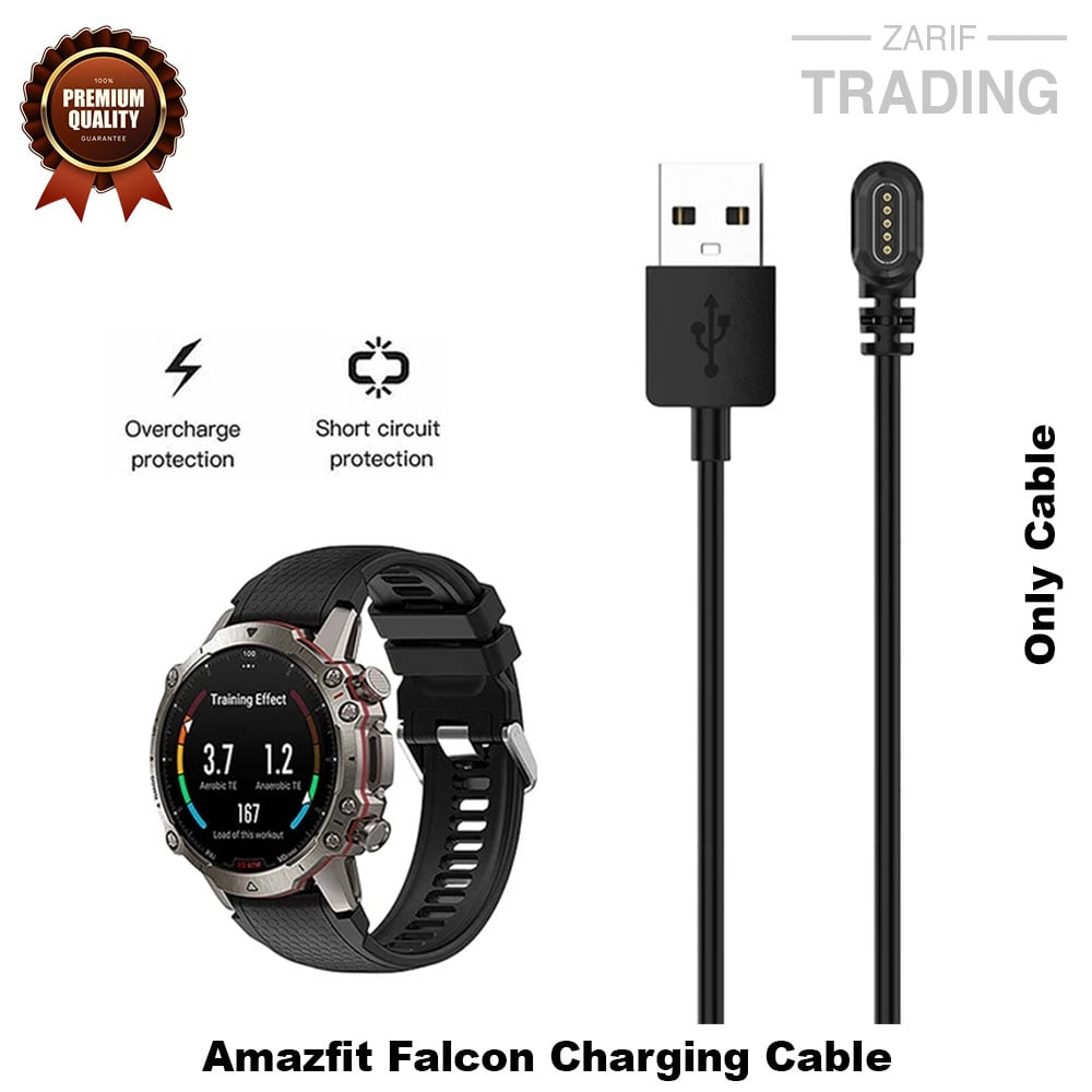 Picture of Amazfit Falcon Charging Cable High Quality USB Charger Cable USB Charging Cable Dock Bracelet Charger for Amazfit Falcon Smart Watch (Black)
