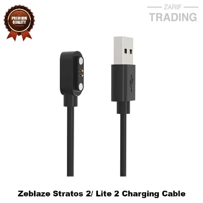 Picture of Zeblaze Stratos2/2lite Magnetic Charging Cable 2 Pin High Quality USB Charger Cable USB Charging Cable Dock Bracelet Charger for Stratos2/2lite Smart Watch (Black)