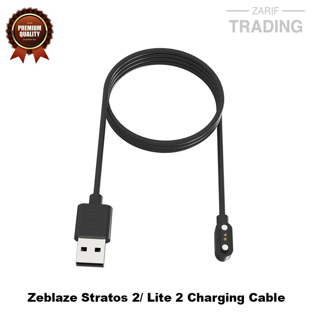 Picture of Zeblaze Stratos2/2lite Magnetic Charging Cable 2 Pin High Quality USB Charger Cable USB Charging Cable Dock Bracelet Charger for Stratos2/2lite Smart Watch (Black)