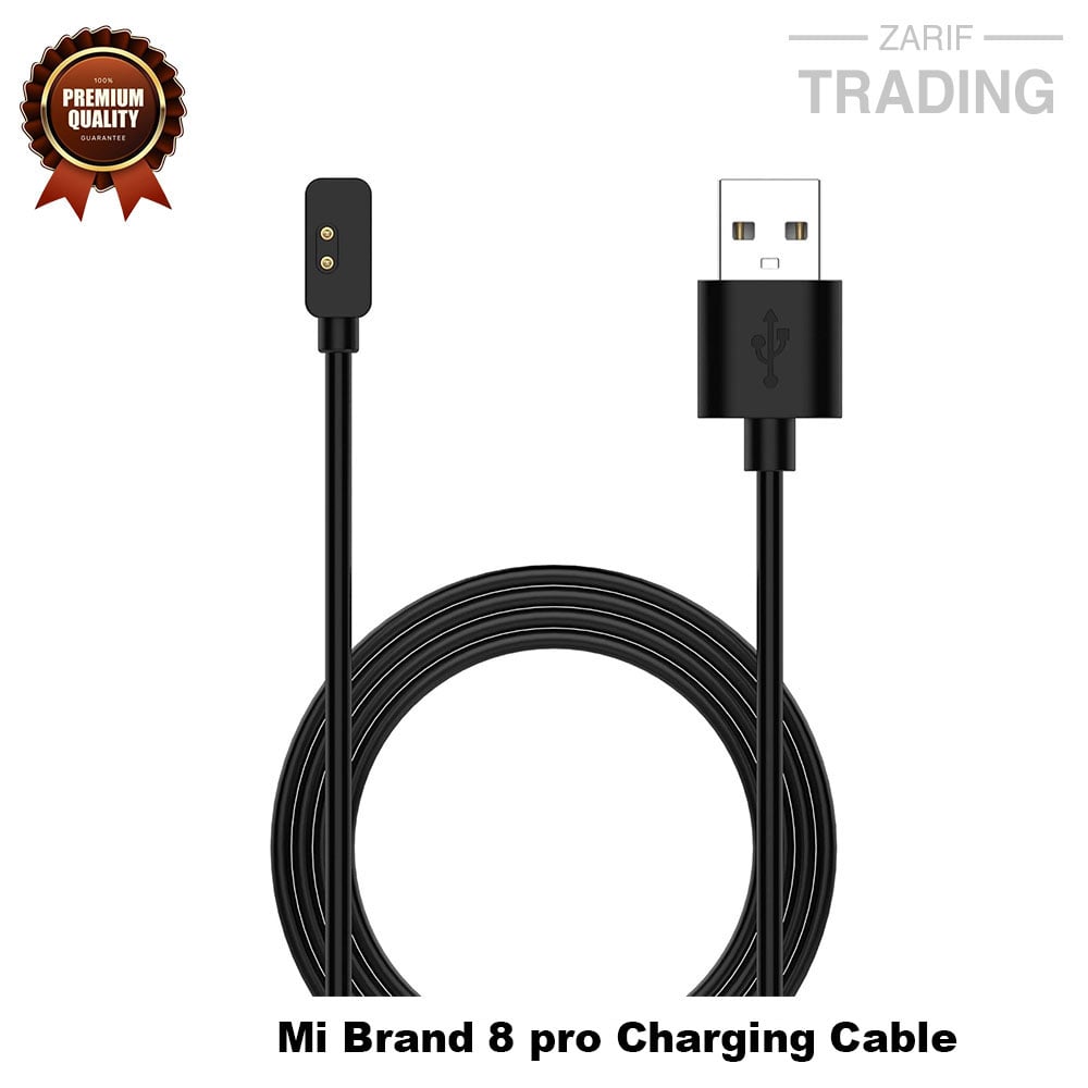 Picture of Mi band 8 Pro Magnetic Charging Cable 2 Pin High Quality USB Charger Cable USB Charging Cable Dock Bracelet Charger for Mi band 8 Pro Smart Watch (Black)