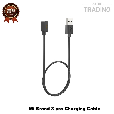 Picture of Mi band 8 Pro Magnetic Charging Cable 2 Pin High Quality USB Charger Cable USB Charging Cable Dock Bracelet Charger for Mi band 8 Pro Smart Watch (Black)