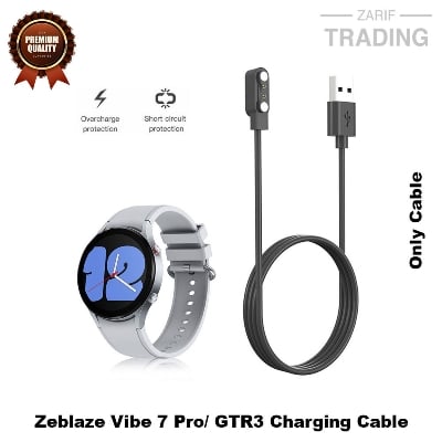 Picture of Zeblaze Vibe7pro/GTR3 Magnetic Charging Cable 2 Pin High Quality USB Charger Cable USB Charging Cable Dock Bracelet Charger for Zeblaze Vibe7pro/GTR3 Smart Watch (Black)