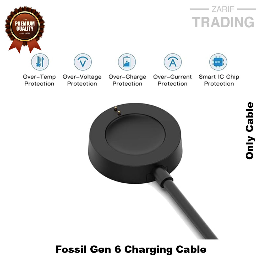 Picture of Fossil Gen6 Magnetic Charging Cable 2 Pin High Quality USB Charger Cable USB Charging Cable Dock Bracelet Charger for Fossil Gen6 Smart Watch (Black)