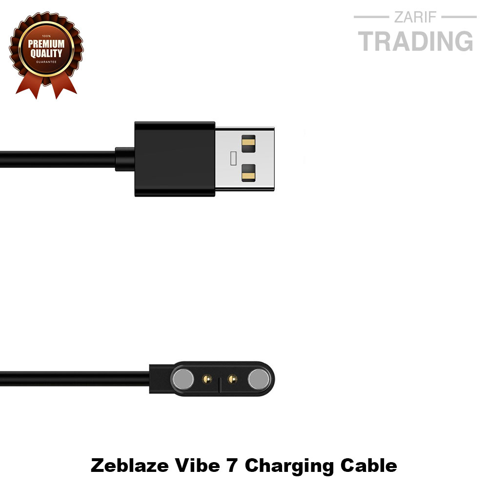 Picture of Zeblaze vibe 7 Magnetic Charging Cable 2 Pin High Quality USB Charger Cable USB Charging Cable Dock Bracelet Charger for Zeblaze vibe 7 Smart Watch (Black)