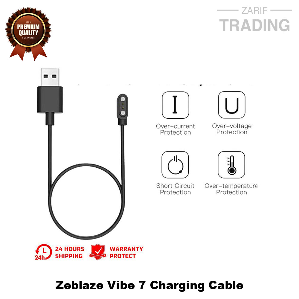 Picture of Zeblaze vibe 7 Magnetic Charging Cable 2 Pin High Quality USB Charger Cable USB Charging Cable Dock Bracelet Charger for Zeblaze vibe 7 Smart Watch (Black)