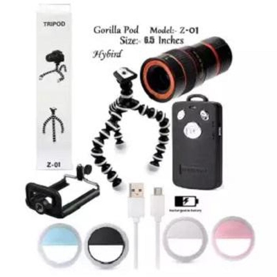 Picture of Gorilla Z-01 Octopus Tripod Stand with Phone Holder Clip Phone Camera Z01 -Black