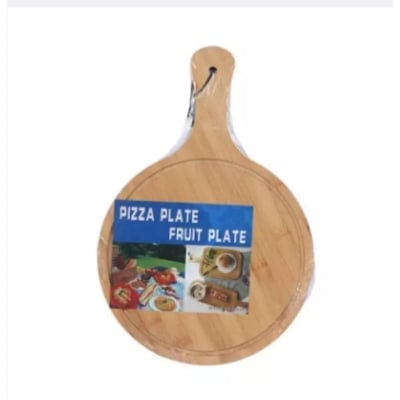 Picture of 10 Inch Wooden Pizza Platter - Brown -wood