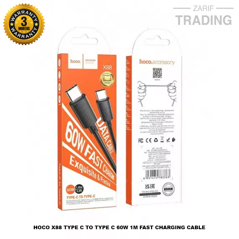 Picture of HOCO X88 TYPE C TO TYPE C 60W 1M FAST CHARGING CABLE 