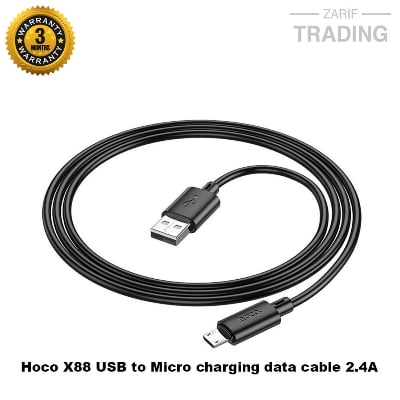 Picture of HOCO X88 USB TO MICRO 1M 2.4A FAST CHARGING CABLE DATA CABLE 