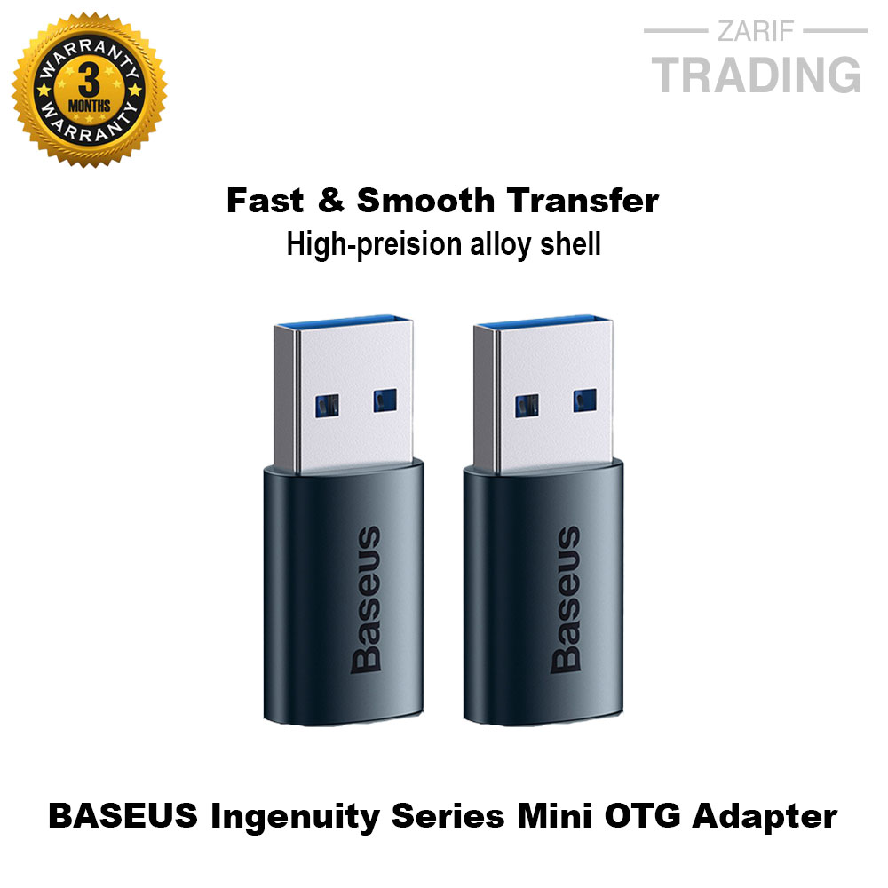 Picture of BASEUS Ingenuity Series Mini OTG Adapter USB 3.1 Male to Type-C Female Converter – Black 