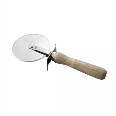 Picture of Pizza Cutter - Silver Wood - Cake Decoration Tools -Silver