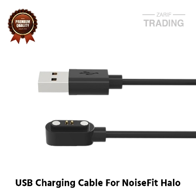 Picture of NoiseFit Halo Magnetic Charging Cable 2 Pin High Quality USB Charger Cable USB Charging Cable Dock Bracelet Charger for NoiseFit Halo Smart Watch (Black)