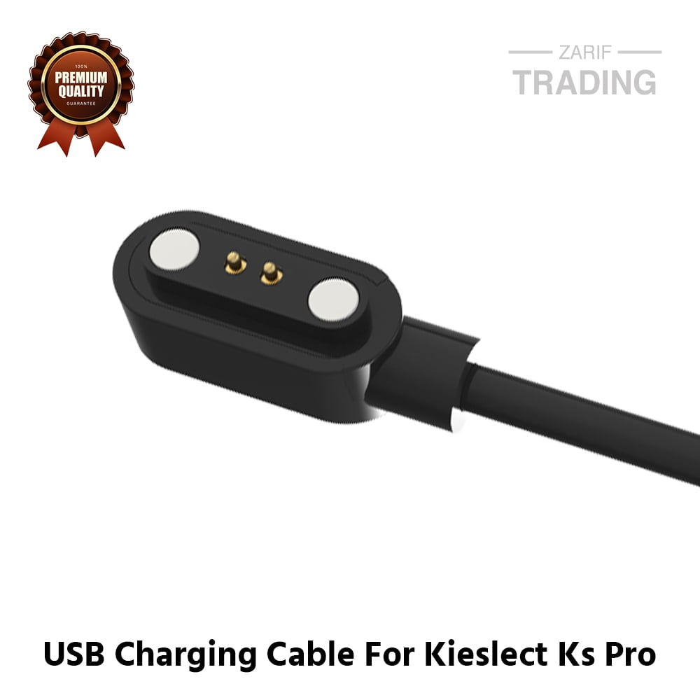 Picture of Kieslect Ks Pro Magnetic Charging Cable 2 Pin High Quality USB Charger Cable USB Charging Cable Dock Bracelet Charger for Kieslect Ks Pro Smart Watch (Black)