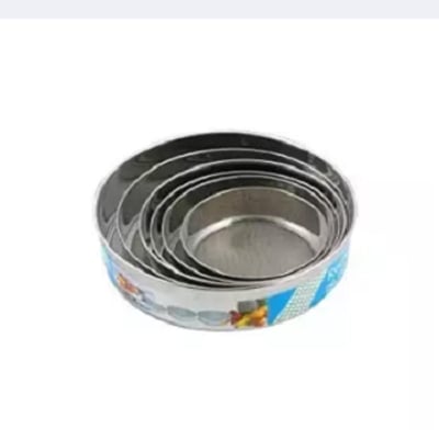 Picture of 6 Psc Set Durable Stainless Steel Round Flour/Rice Flour/Mesh Sifter - Silver -Silver