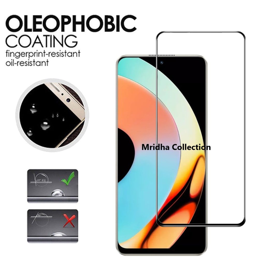 Picture of Realme 10 Pro+ 5G / Realme 10 Pro Plus 5G Full Glue 9D Curved Tempered Glass Screen Protector Edge to Edge Fit Protection Tempered Glass (Black)