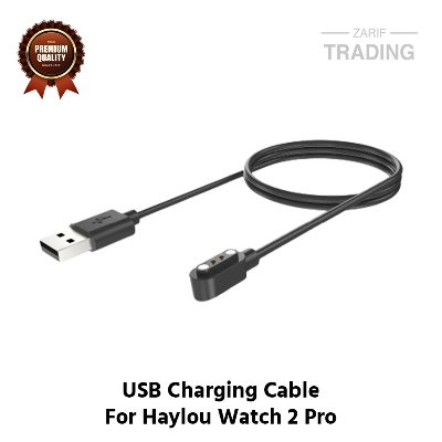 Picture of Haylou Watch 2 Pro Magnetic Charging Cable 2 Pin High Quality USB Charger Cable USB Charging Cable Dock Bracelet Charger for Haylou Watch 2 Pro Smart Watch (Black)