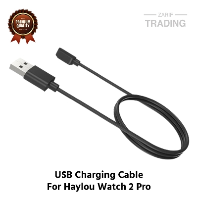 Picture of Haylou Watch 2 Pro Magnetic Charging Cable 2 Pin High Quality USB Charger Cable USB Charging Cable Dock Bracelet Charger for Haylou Watch 2 Pro Smart Watch (Black)