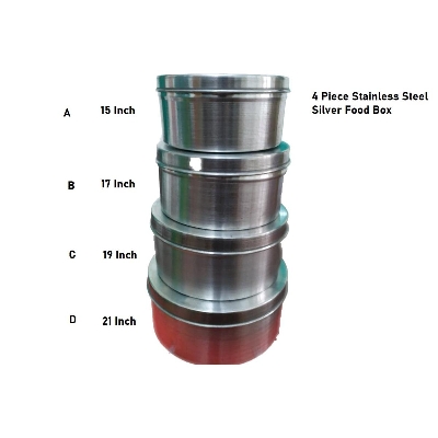 Picture of Stainless steel silver 4 piece fresh box set -Silver