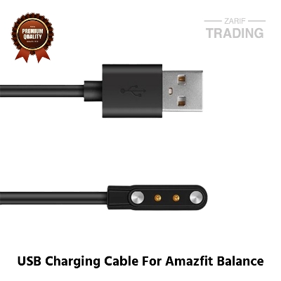 Picture of Amazfit Balance Magnetic Charging Cable 2 Pin High Quality USB Charger Cable USB Charging Cable Dock Bracelet Charger for Amazfit Balance Smart Watch (Black)