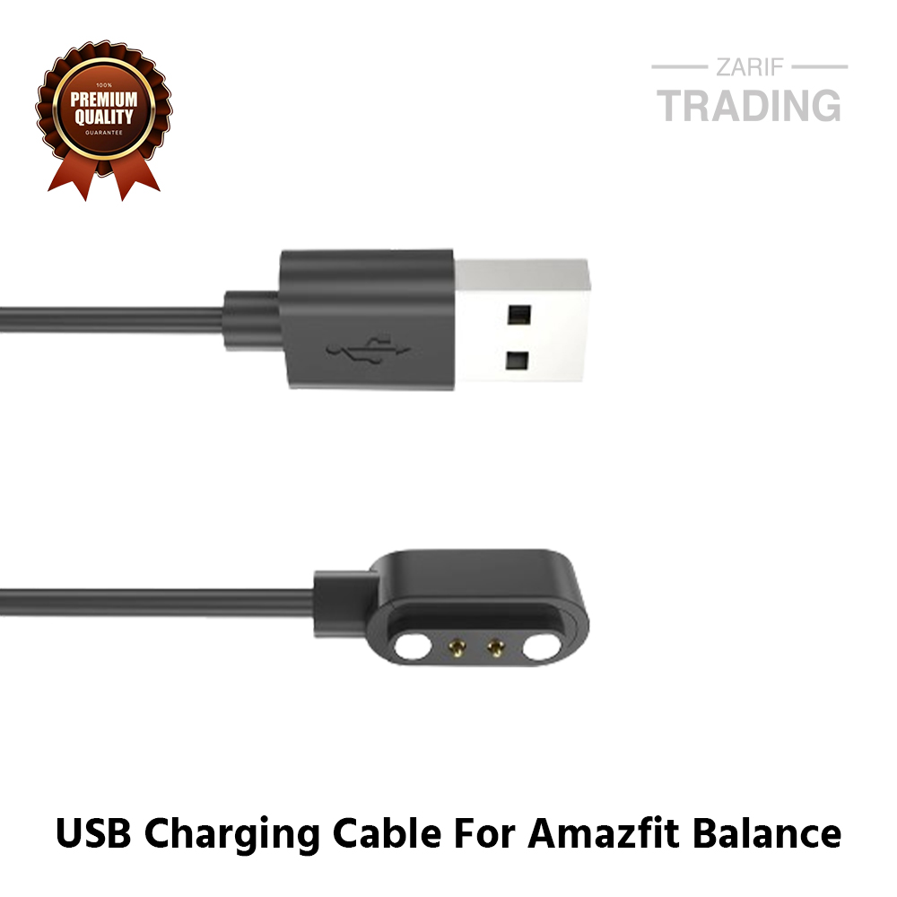 Picture of Amazfit Balance Magnetic Charging Cable 2 Pin High Quality USB Charger Cable USB Charging Cable Dock Bracelet Charger for Amazfit Balance Smart Watch (Black)