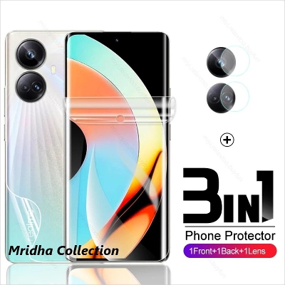 Picture of 3in1 Protector Combo Pack for Realme 10 Pro+ 5G / Realme 10 Pro Plus 5G (Front Hydrogel Screen Protector Poly+Back Hydrogel Poly Protector+Camera Lens Protector)