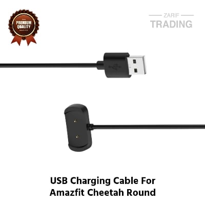Picture of Amazfit Cheetah Square Magnetic Charging Cable 2 Pin High Quality USB Charger Cable USB Charging Cable Dock Bracelet Charger for Amazfit Cheetah Square Smart Watch (Black)