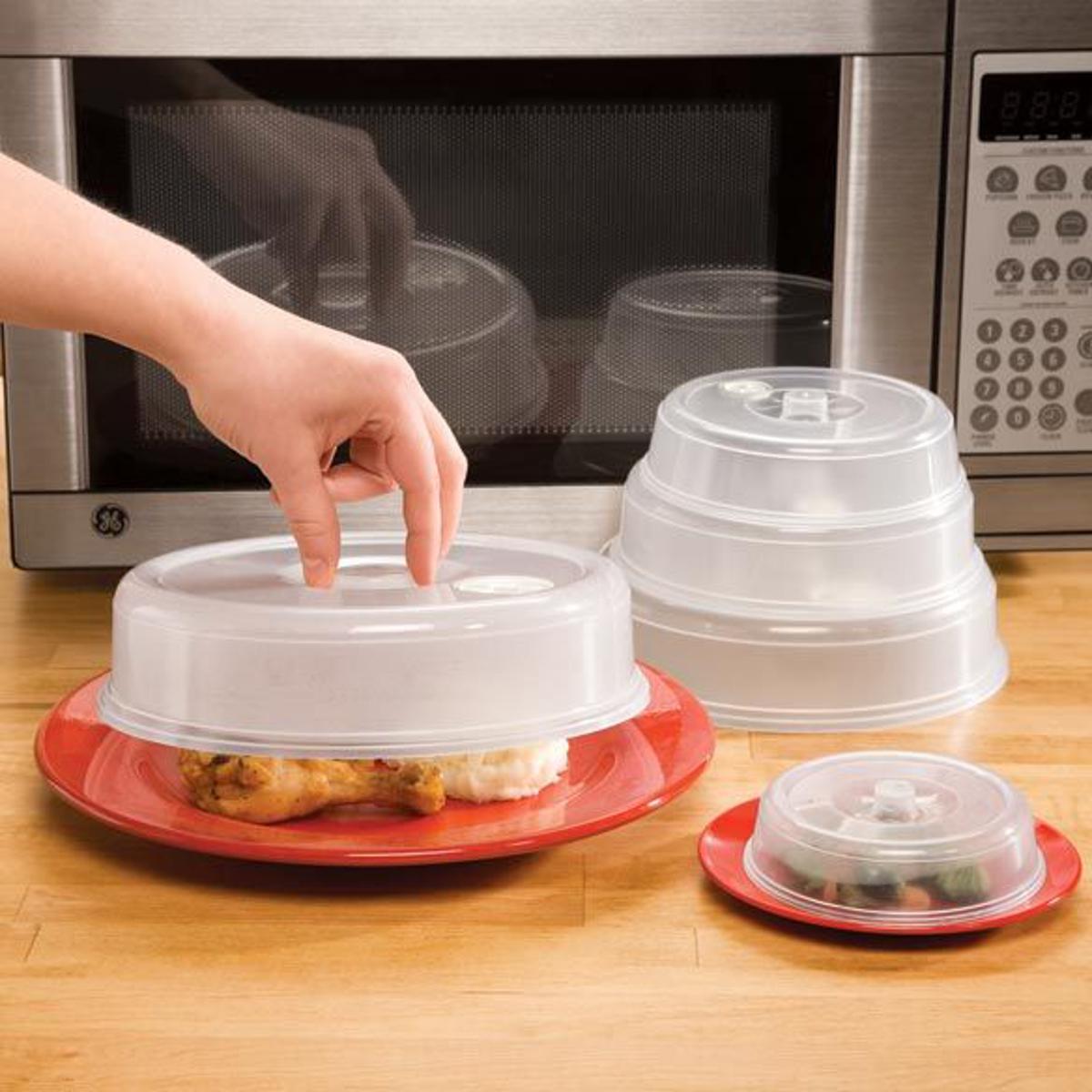 Picture of MICROWAVE FOOD COVER  / Plate Cover Splatter Guard Non Stick Plastic Clear Dish Lid