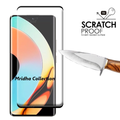 Picture of Realme 11 Pro+ 5G / Realme 11 Pro Plus 5G Full Glue 9D Curved Tempered Glass Screen Protector Edge to Edge Fit Protection Tempered Glass (Black)