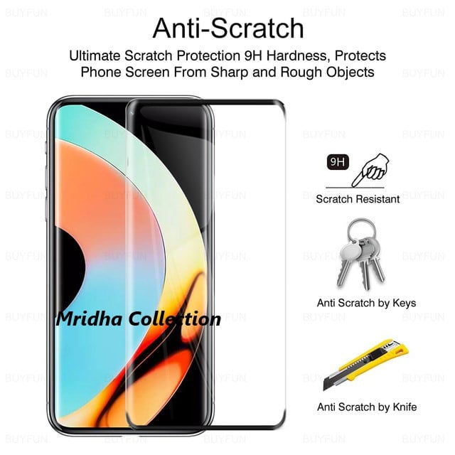 Picture of Realme 11 Pro+ 5G / Realme 11 Pro Plus 5G Full Glue 9D Curved Tempered Glass Screen Protector Edge to Edge Fit Protection Tempered Glass (Black)