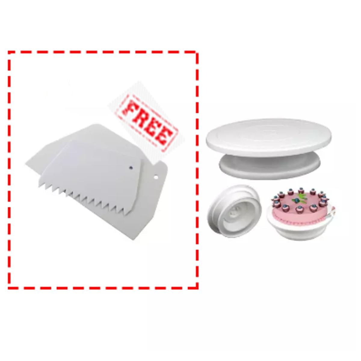 Picture of (2pcs set) cake turn table_+ 2 pcs scraper set free -Multicolor