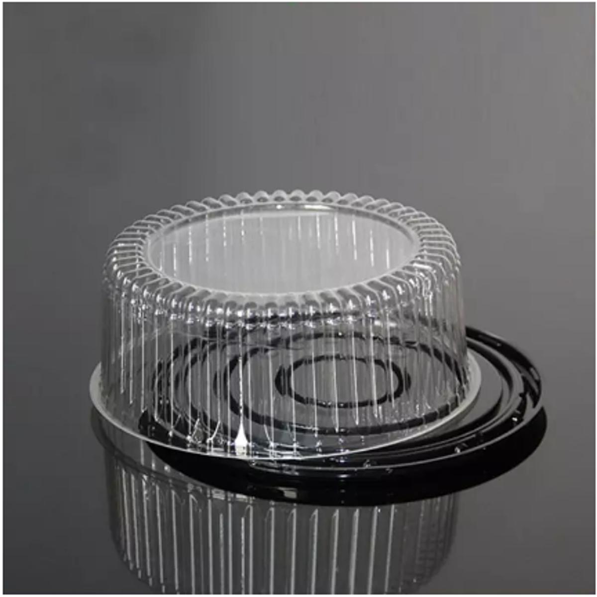 Picture of 12 Pieces 10 inch Round Shape Food Grade Plastic Cake Box -White