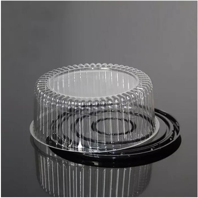 Picture of 12 Pieces 10 inch Round Shape Food Grade Plastic Cake Box -White