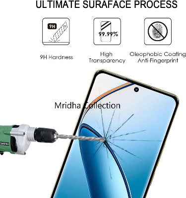 Picture of Realme 12 Pro+ 5G / Realme 12 Pro Plus 5G Full Glue 9D Curved Tempered Glass Screen Protector Edge to Edge Fit Protection Tempered Glass (Black)