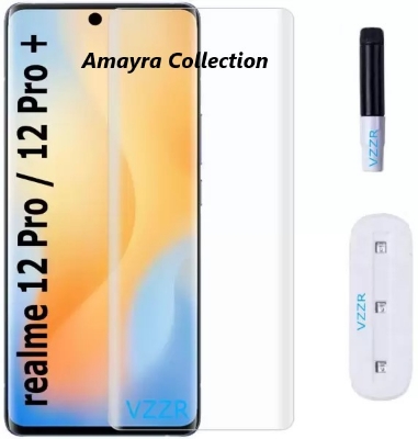 Picture of Realme 12 Pro 5G (A+ GRADE) Premium UV Tempered Glass Screen Protector Curved with Liquid Glue and UV Light -Transparent Clear