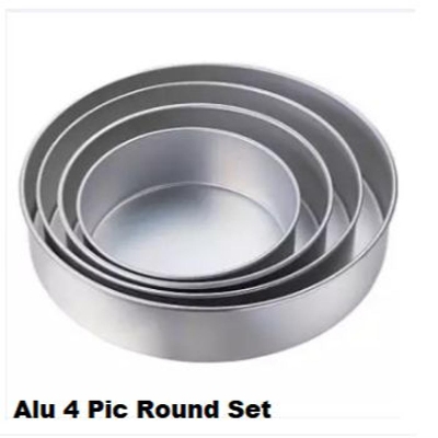 Picture of Round Cake Mold - 4 Pieces Set 1Pound, 2Pound, 3Pound and 4Pound -Silver