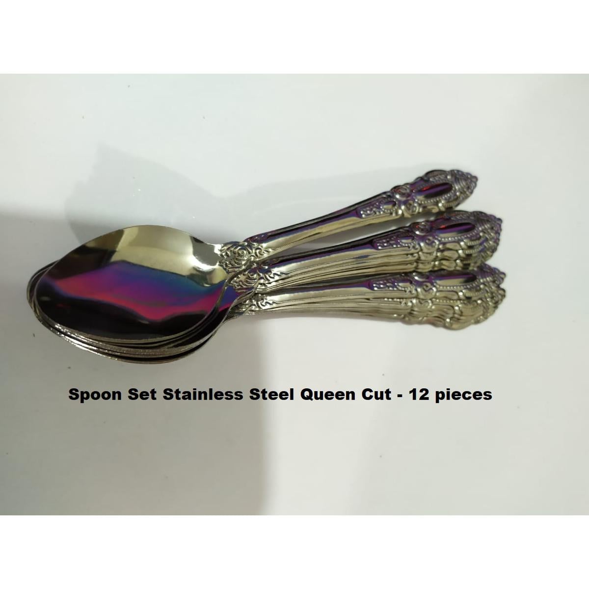 Picture of Spoon Set Stainless Steel Queen Cut - 12 pieces -Silver